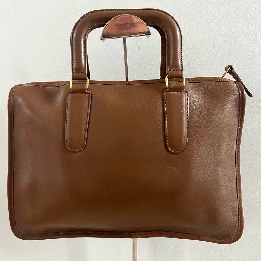 Coach Vintage Slim Satchel Leather Handbag Bonnie Cashin 1970s 1980s Made in NYC - Picture 5 of 16